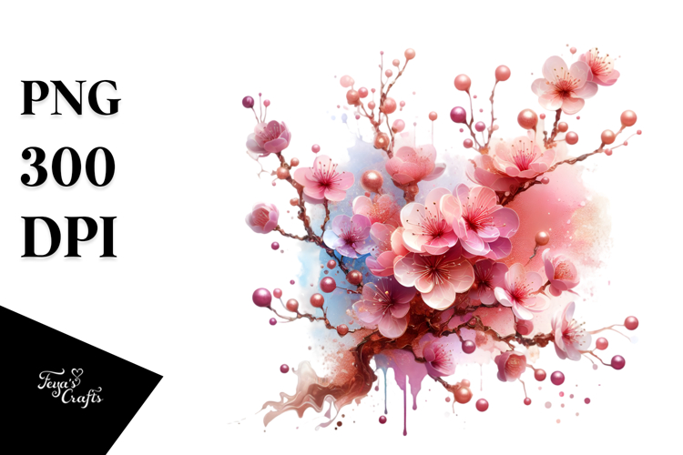 Abstract Shiny Cherry Blossom