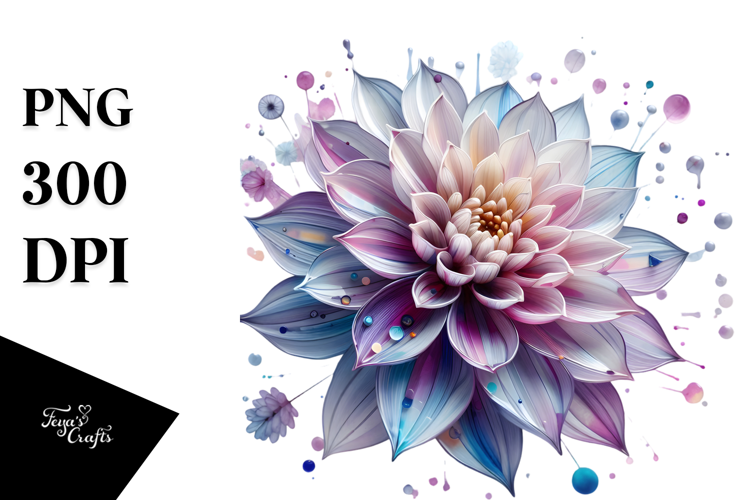 Dahlia, Watercolor PNG