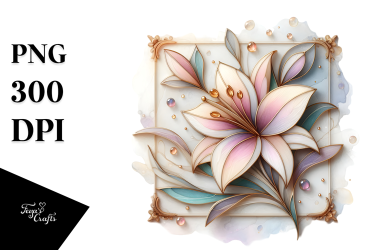 Glossy Wooden Lily Stained PNG