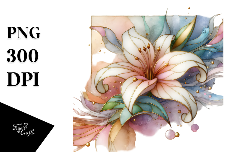 Stained Lily, High-Quality PNG