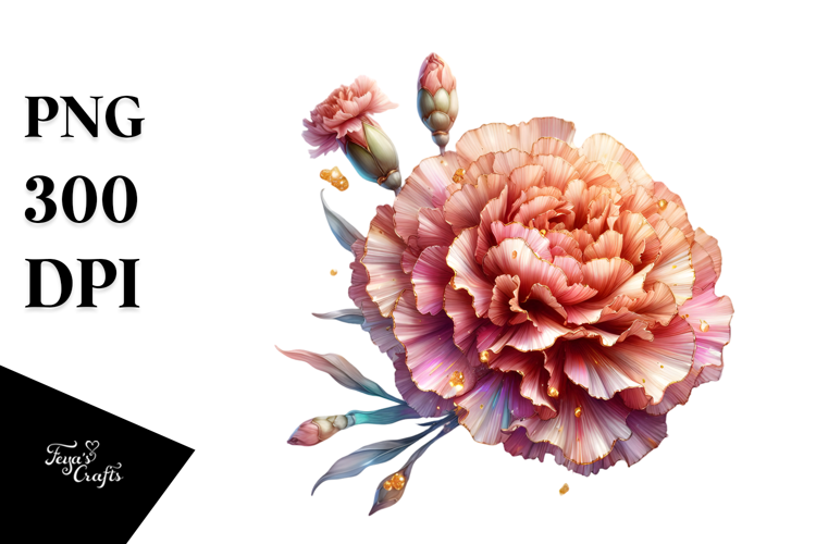 Carnation with Watercolor Splash PNG