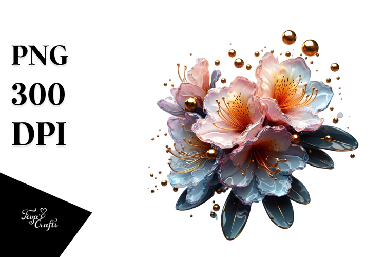 Abstract Glossy Rhododendron Material PNG example image 1