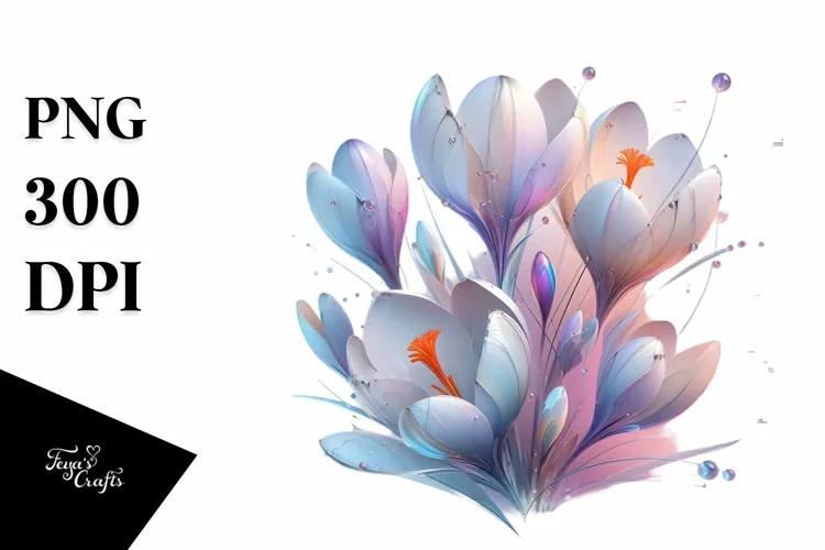 Abstract Crocus Watercolor Splash