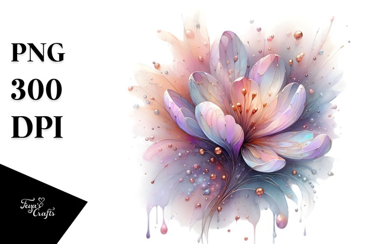 Abstract Crocus Watercolor Splash