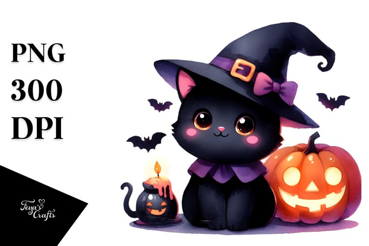 Simple Halloween Black Cat example image 1
