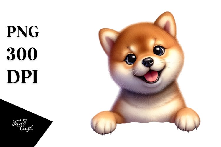 Enthusiastic Baby Shiba Inu | Clipart