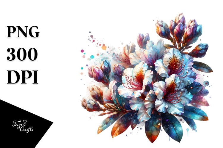 Abstract Rhododendron Watercolor example image 1