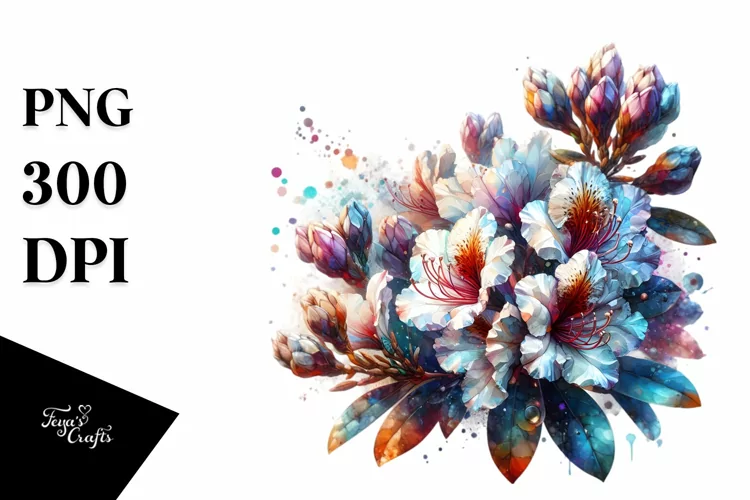 Abstract Rhododendron Watercolor