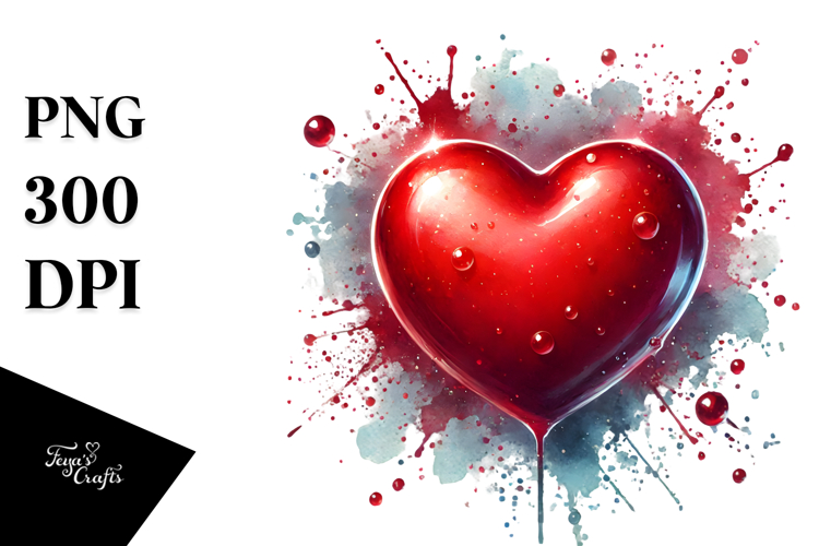 Red Glossy Heart PNG