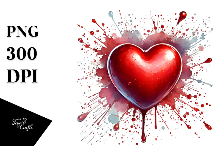 Red Glossy Heart PNG
