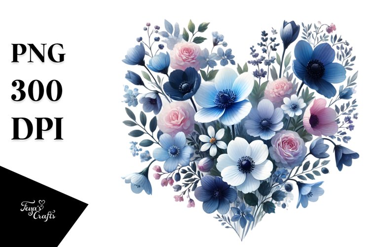 Blue Heart Clipart Image 16