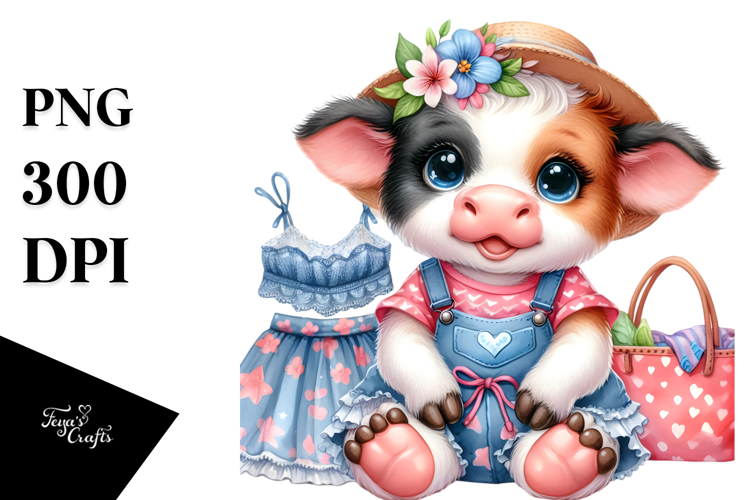 Cute Baby Cow PNG