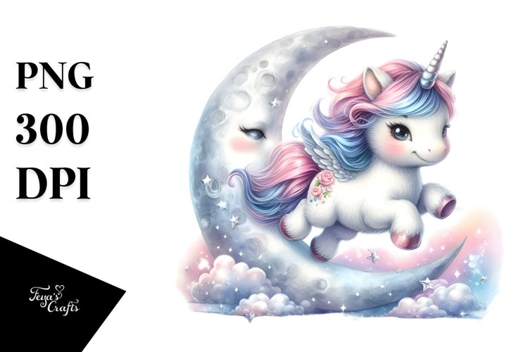 Running Baby Unicorn | Sublimation | Clipart