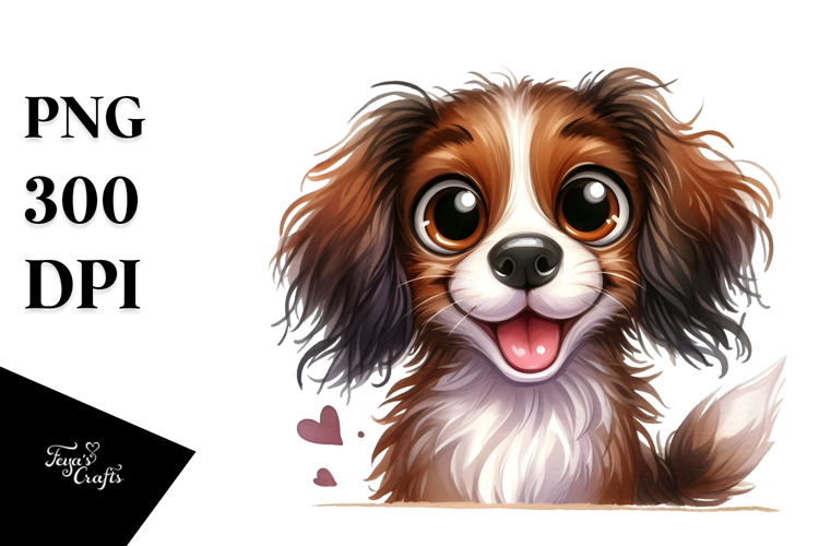 Cute Brittany with Big Eyes, Transparent PNG