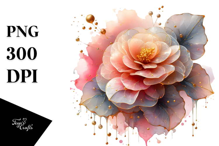 y Begonia with Golden Insertions, PNG