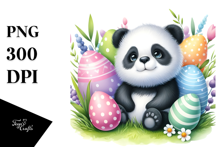 Whimsical Watercolor Baby Panda PNG