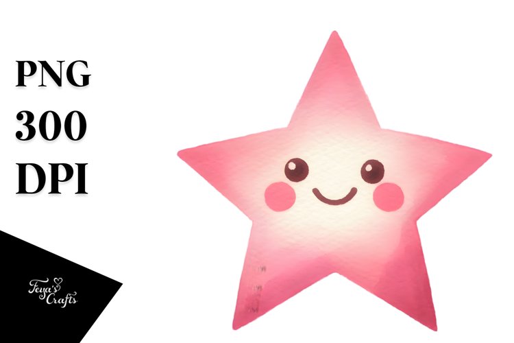 Simple Pinkish Smiling Star PNG