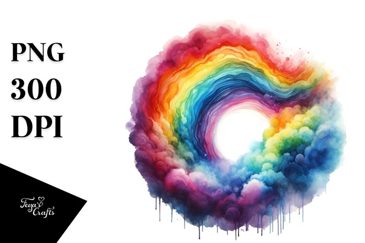 Colorful Abstract Rainbow | Sublimation | Clipart example image 1