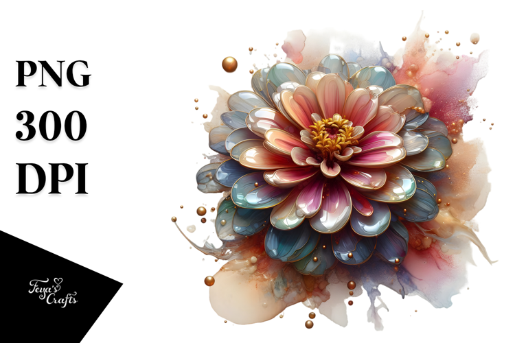 Glossy Zinnia Splash PNG