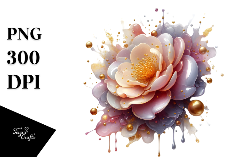 Abstract Glossy Camellia PNG