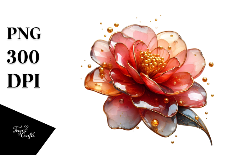 Abstract Glossy Camellia PNG