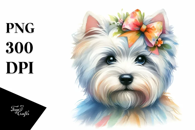 Colorful West Highland White Terrier Portrait