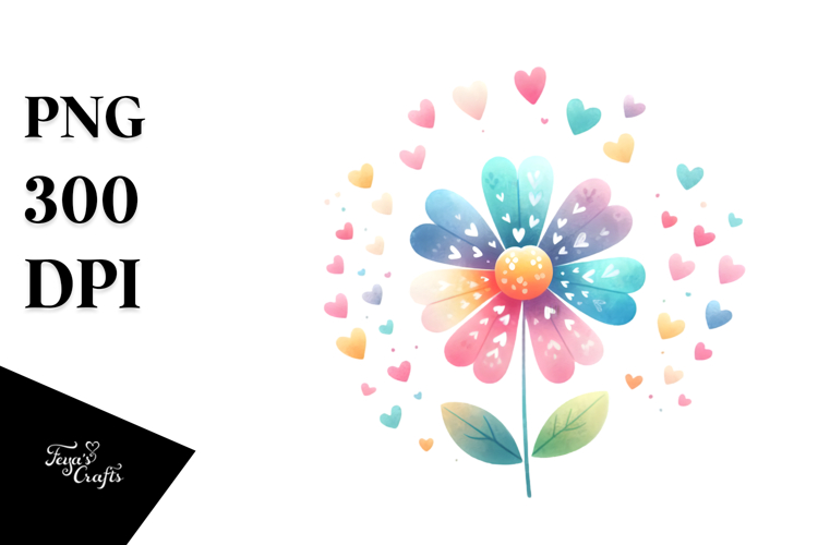 Cute Digital Painting of Flowers PNG