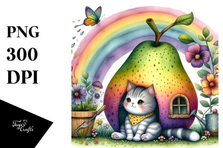 Colorful Cat House Rainbow Clipart