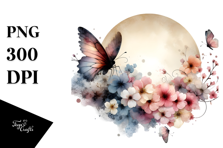 Digital Painting Butterfly with Splashes