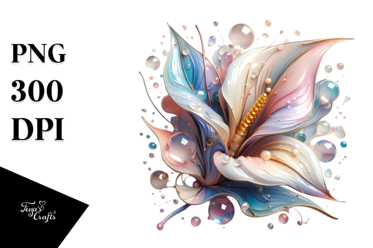 Pastel Shiny Calla Lily Made of Material PNG