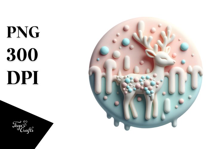 Pastel Christmas Deer PNG