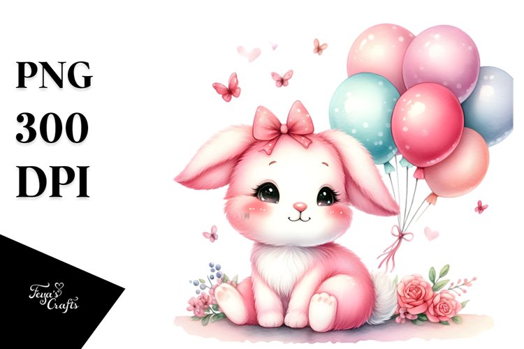 Colorful Plush Rabbit PNG