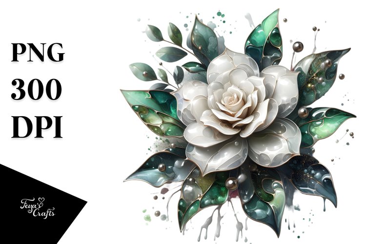 Abstract Glossy Gardenia | -Like Material | Watercolor