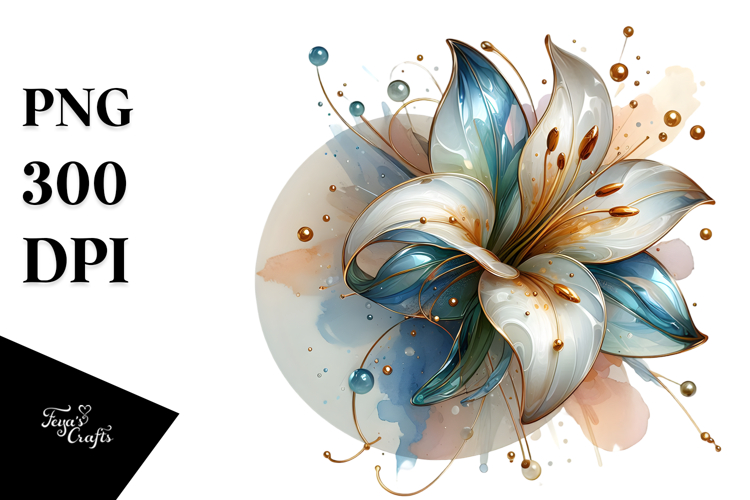 Glossy Lily Splash PNG