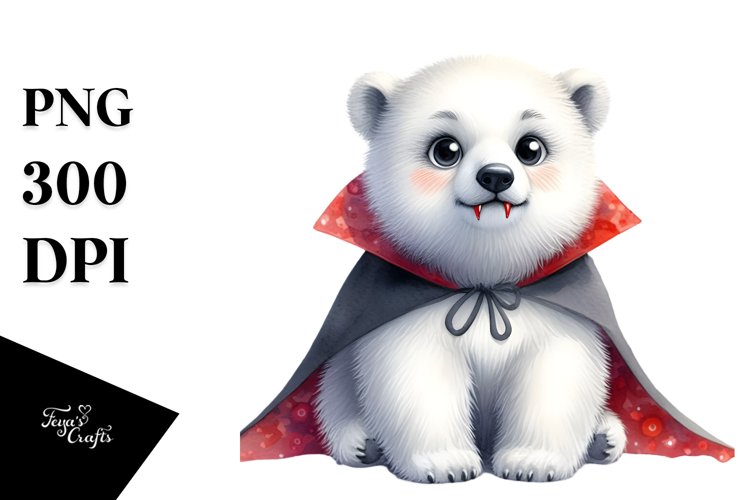 Baby Polar Bear with Spider Web Clipart