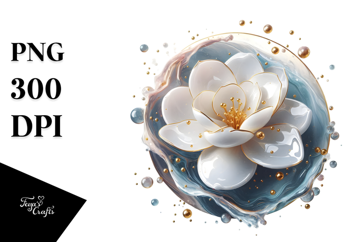 Abstract Glossy Gardenia PNG