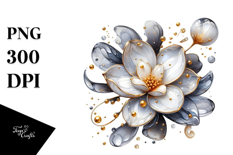 Abstract Glossy Gardenia PNG