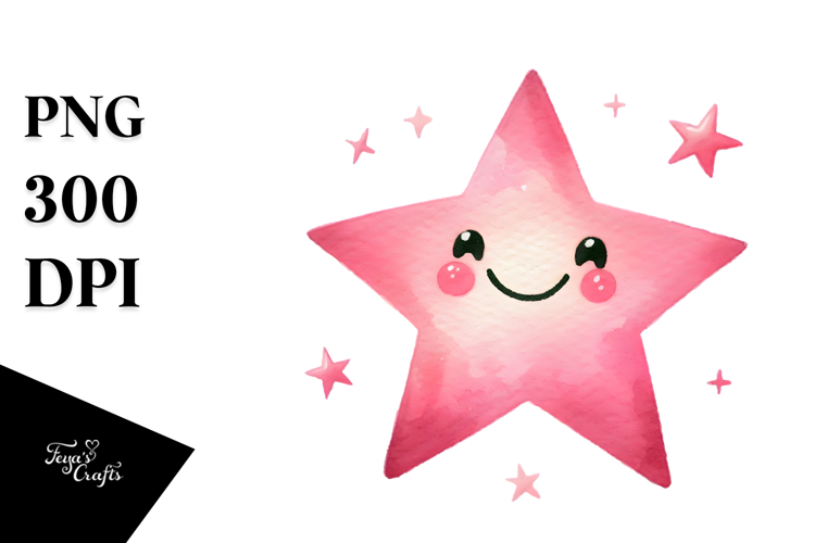 Whimsical Very Simple Pinkish Star PNG