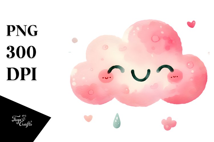 Whimsical Pinkish Cloud PNG