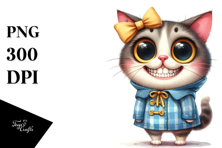 Expressive Cat In Raincoat example image 1