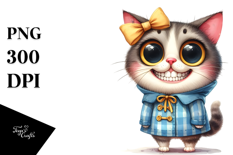 Expressive Cat In Raincoat