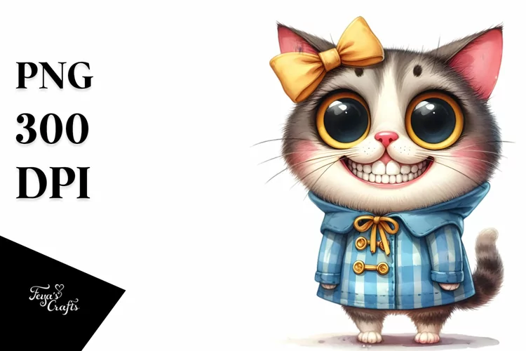 Expressive Cat In Raincoat