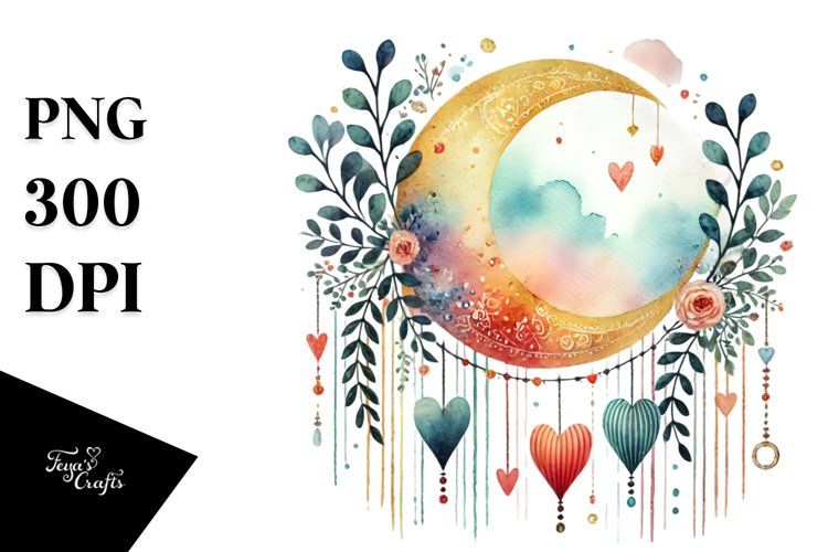 Cute Moon Clipart Image 6