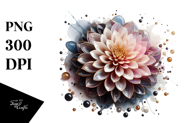 Glossy Dahlia Splash PNG