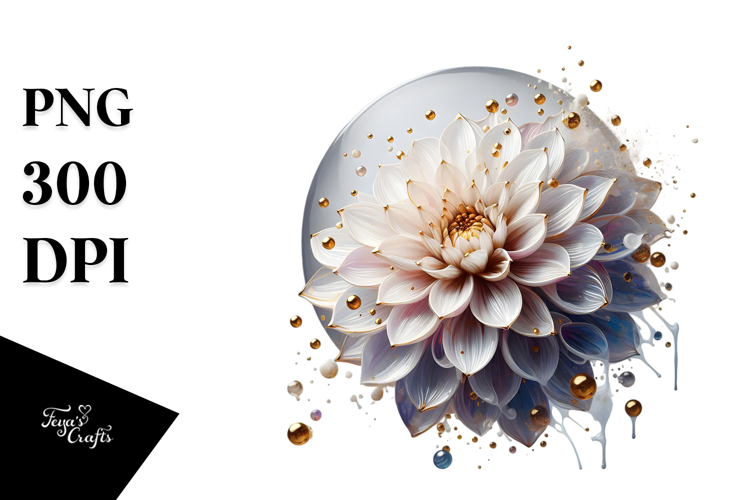 Glossy Dahlia Splash PNG