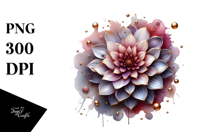 Glossy Dahlia Splash PNG