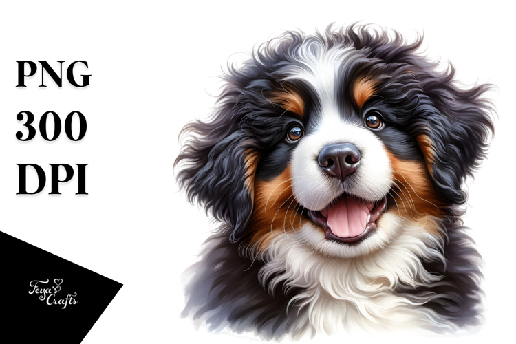 Playful Bernese Mountain Dog Cartoon
