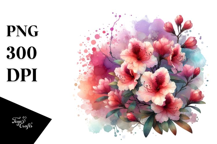 Rhododendron, Watercolor PNG