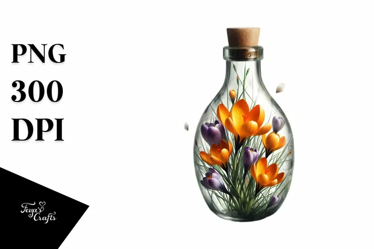 Artistic Bottle Crocus Clipart