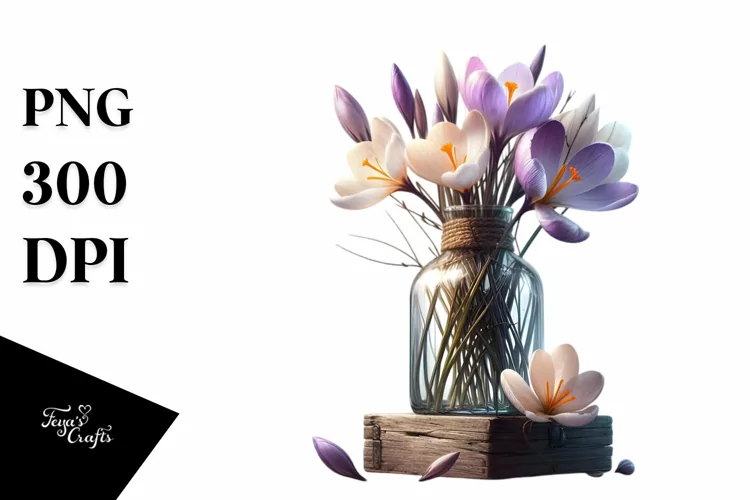 Artistic Bottle Crocus Clipart